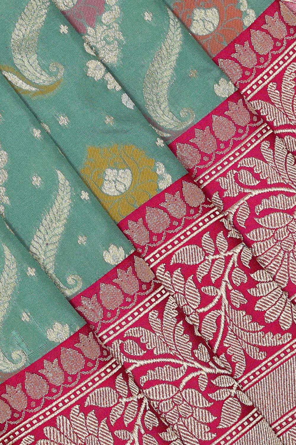 Image of Banarasi Silk Sea Green Saree